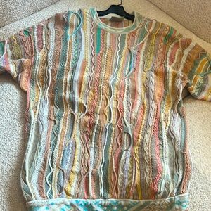 Original Coogi Sweater Size L multi pastel colors $350.00 Perfect condition .